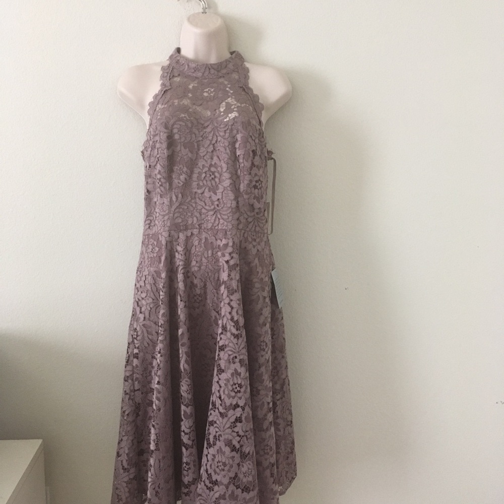 LIKE NEW Eliza J purple floral halter open back dress 6